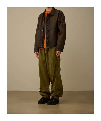 C.p. Company Bi-film Felt Jacket Puffer Jackets Green In Brown