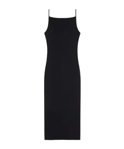 Givenchy Robe Mi-longue À Encolure Carrée In Black