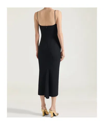 Givenchy Robe Mi-longue À Encolure Carrée In Black