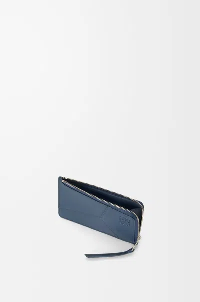 Loewe Puzzle Long Coin Cardholder In Classic Calfskin In Blue