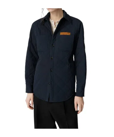 Bottega Veneta Quilted Cotton Overshirt In Blue