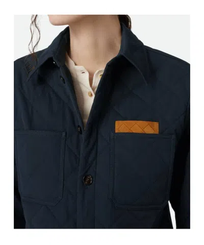 Bottega Veneta Quilted Cotton Overshirt In Blue