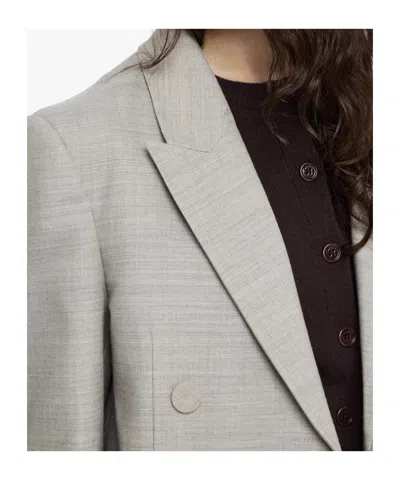 Jw Anderson Double-breasted Wool Blazer In Gray