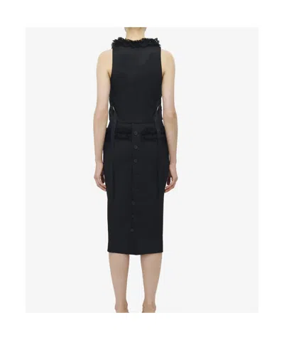 Alexander Mcqueen Wool Ruffle Waistcoat In Black
