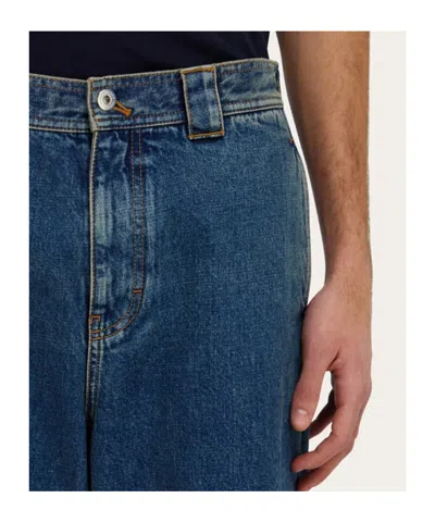 Ferragamo Pantalones Work In Blue