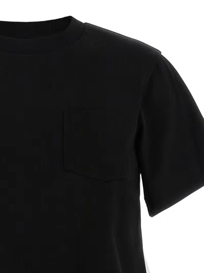 Sacai T-shirt Double Layer In Black