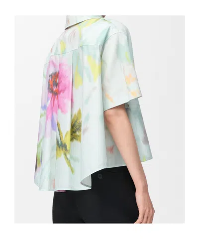 Loewe Short Sleeve Trapeze Shirt In Cotton And Silk In White