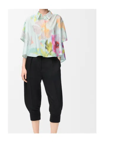 Loewe Short Sleeve Trapeze Shirt In Cotton And Silk In White