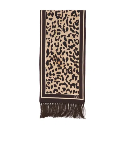 Valentino Fringed Scarf In Black
