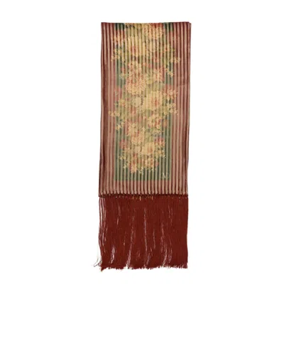 Valentino Fringed Scarf In Brown