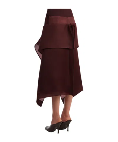 Khaite Nina Layered Panel Midi Skirt