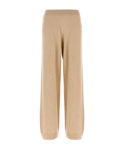 Fabiana Filippi Cropped Wide-leg Pants With Ribbed Waistband And Vertical Seams In Brown