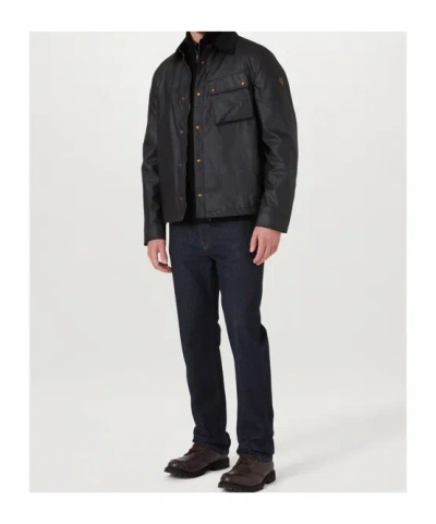 Belstaff Blue Merino Wool Jackets In Black
