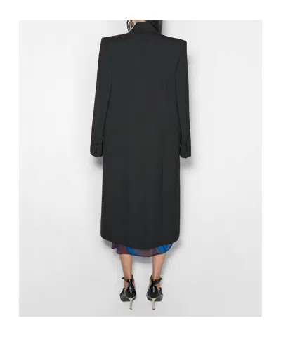 Mugler Wool Coat In Black