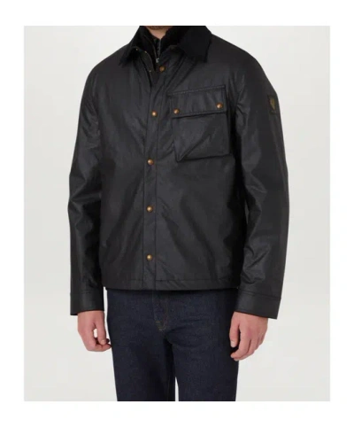 Belstaff Blue Merino Wool Jackets In Black