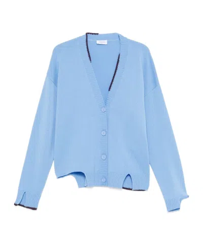 Off-white Cut-out Cardigan In Blue