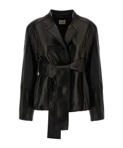Khaite Belted Jacket In Black