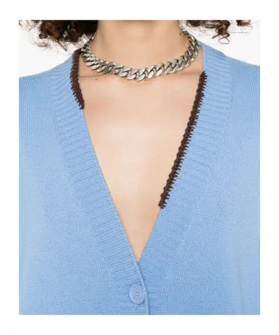 Off-white Cut-out Cardigan In Blue