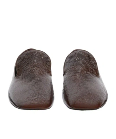 Jil Sander Squared Toe Loafer In Dark Earth In Brown