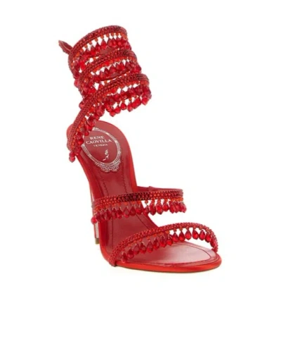 René Caovilla Round Toe High Heel Sandals