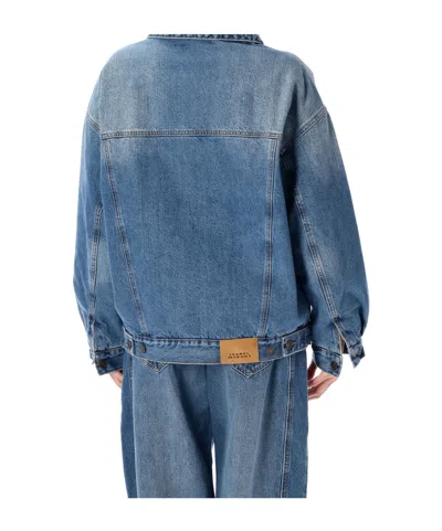 Isabel Marant Étoile Pimia Sherpa-collar Denim Jacket In Blue