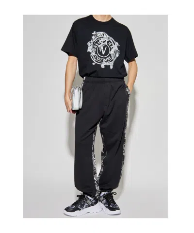 Versace Jeans Elastic Waist Sweatpants In Black
