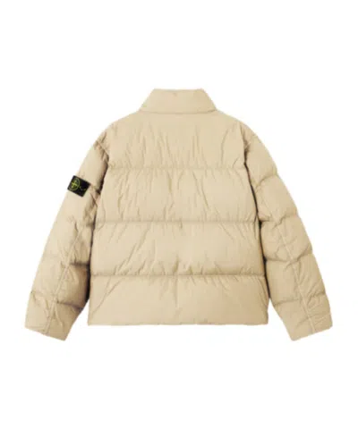 Stone Island Padded Quilted Jacket With High Collar In Multi
