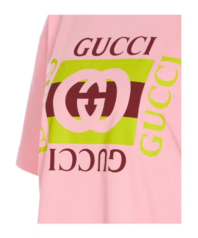 Gucci Logo-printed Short-sleeved T-shirt In Pink