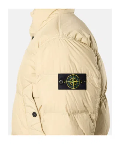 Stone Island Padded Quilted Jacket With High Collar In Multi