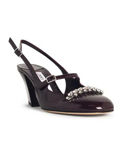 Jimmy Choo Belinda 70 Crystal-embellished Patent-leather Slingback Pumps