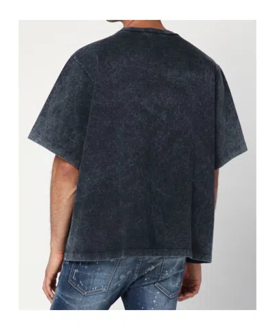 Dsquared2 Washed Grey T-shirt With Logo Men In Gray