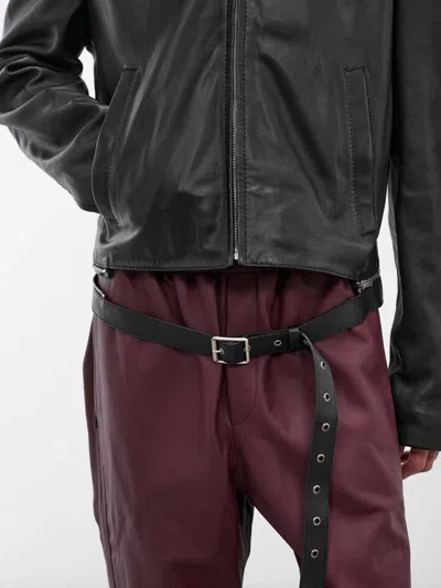 Acne Studios Long Sleeve Leather Jacket In Black