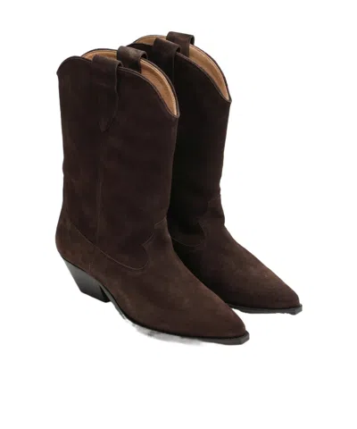 Isabel Marant Duerto Chocolate Cowboy Boots In Suede Women In Brown