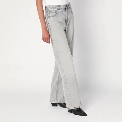 Haikure Wide Pearl Grey Washed Effect Jeans