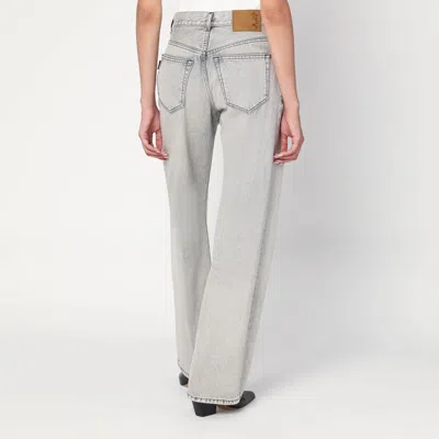 Haikure Wide Pearl Grey Washed Effect Jeans