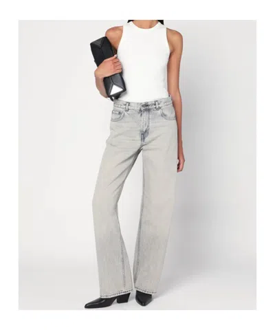 Haikure Wide Pearl Grey Washed Effect Jeans