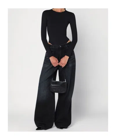 Haikure Wide Candy Black Denim Jeans In Black