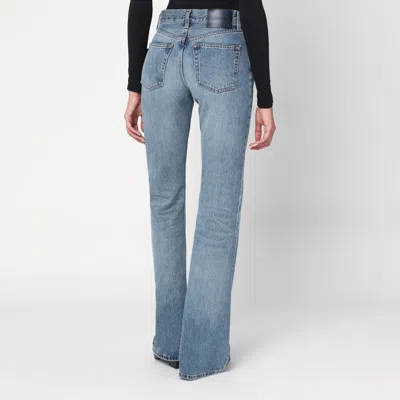 Haikure Flared Flora Jeans In Blue With Washed Effect In Blue