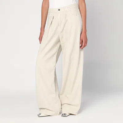 Haikure Wide Corduroy Trousers Front Pleats