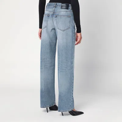 Haikure Wide Blue Washed Effect Jeans In Blue