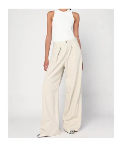 Haikure Wide Corduroy Trousers Front Pleats