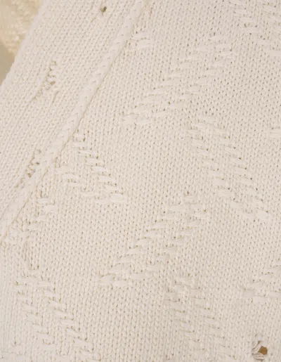 Marni Long-sleeved Knitted Cardigan In Neutral