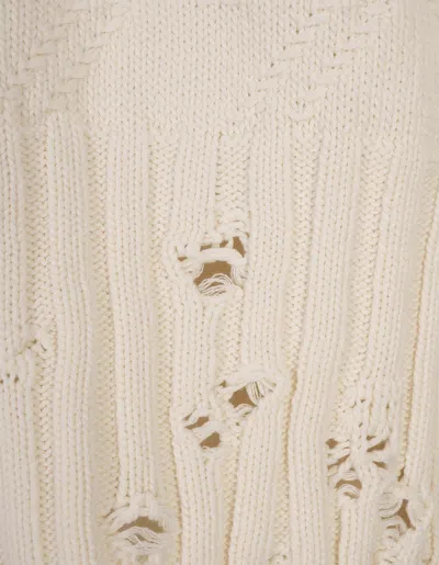 Marni Long-sleeved Knitted Cardigan In Neutral