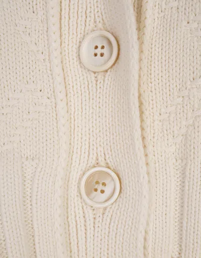 Marni Long-sleeved Knitted Cardigan In Neutral
