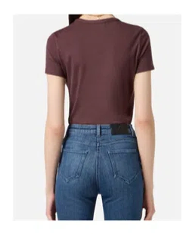 Elisabetta Franchi Crewneck Top Featuring Chain Detail And Charms In Burgundy
