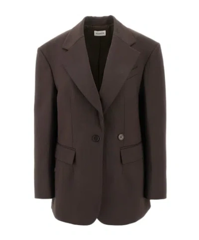 P.a.r.o.s.h P. A.r. O.s. H. Linen-blend Oversized Jacket In Brown