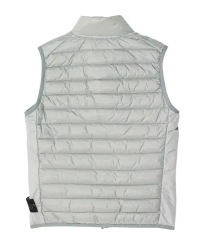 Stone Island Junior Logo Patch Padded Vest In Gray