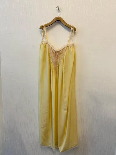 Chloé Lace-trimmed Silk Habotai Maxi Dress In Yellow