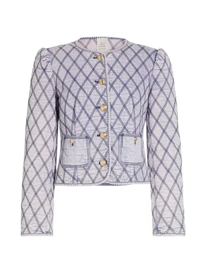 Cinq À Sept Gretchen Denim Jacket In Venus Pink In Blue