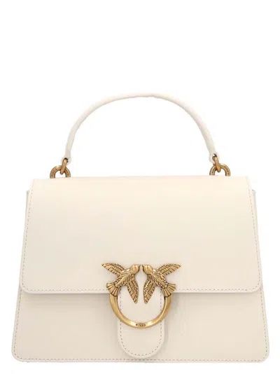 Pinko Classic Love One Top Handle Light Simply Bag In Neutral